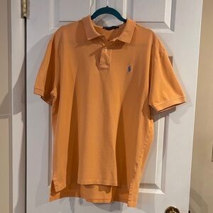 Polo by Ralph Lauren Men's Iconic Mesh Polo Shirt in Orange size XL